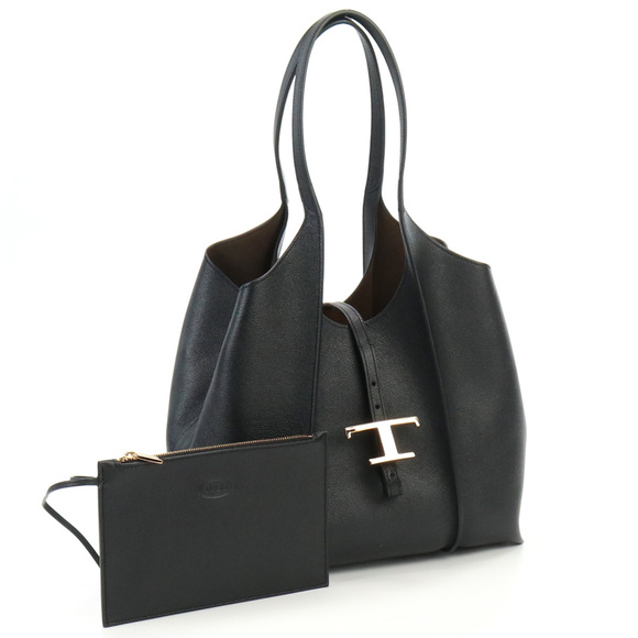 Tod's | Bags | Tods Tote Bag Leather Handbag Black | Poshmark